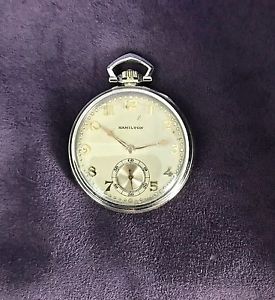 HAMILTON MASTERPIECE 23J POCKET WATCH - 18K WHITE GOLD