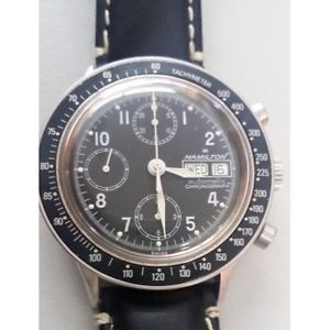 Orologio watch Hamilton automatic chronograph acciaio 3 contatori