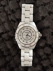 Newly REDUCED - CHANEL Ladies J12 watch, White, perfect condition