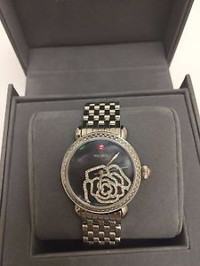 NWT MICHELE  Black MOP Diamond Jardin CSX- LIMITED EDITION WATCH MW03T01A1994
