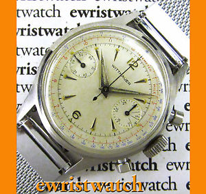 Vintage 1960's Wittnauer SS Chronograph Wristwatch cal.14W -GOOD CONDITION