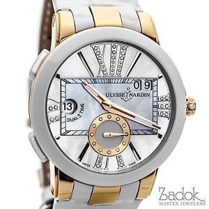 Ulysse Nardin Executive Dual Time 18k Rose Gold White Ceramic Watch 246-10/391