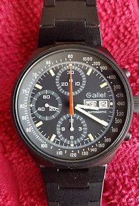 Vintage GALLET Multichron 12 Chronograph Valjoux 7750 PVD Pilot Watch Mint B&P's