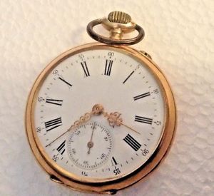 Antique 14K Gold Swedish Pocket Watch 585 Yellow Gold Signed H.Th.M 79.5 Grams