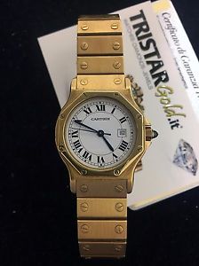 Cartier Santos Octagon Date 30mm anni 90' peso totale gr128 Automatico