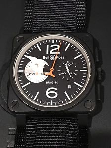 Free Shipping Pre-owned Bell & Ross Aviation BR-03 Chronograph BR03-94