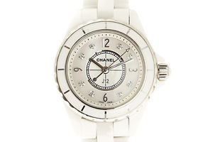 Free Shipping Pre-owned CHANEL J12 8P Diamond 29mm H2570 White Ceramic Quartz