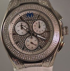 New Womens Technomarine 115392 Cruise Jellyfish Swiss Silver Pave Leather Watch
