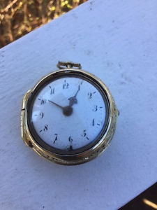 verge fusee pocket watch with enameld