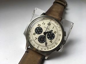 Vintage 40mm EBERHARD&CO AVIOGRAF ref.31018 Lemania 1873 Manual Chronograph
