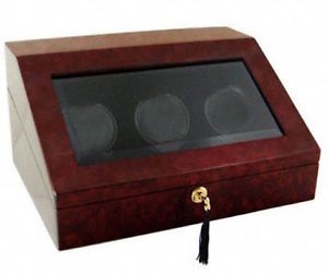 Orbita Siena Three Executive - Triple Rotorwind Watch Winder in Burl Wood Finish
