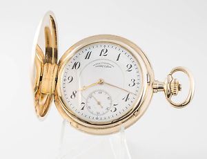 14kt Gold 585 A. Lange & Söhne Savonette Taschenuhr 3 Deckel + Gehäuse Gold
