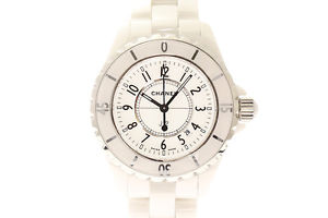 Free Shipping Pre-owned CHANEL J12 33mm H0968 White Ceramic Quartz Women's Watch