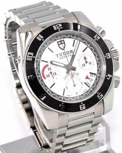 Tudor GranTour Chronograph 20350N Automatic White Dial w. Full Box & Papers