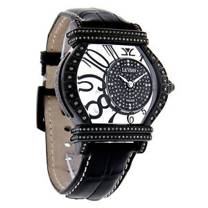 LeVian Floater II Series Ladies Diamond Bezel Black PVD Steel Watch ZAG 120