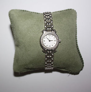 Movado Solid 14k White Gold And Diamond Women's Watch