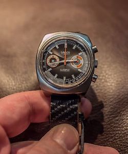 Vintage Lanco Racing Chronograph Valjoux 7733 w/Carbon/Leather Fiber Strap