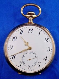 Antique Mid 1800's 14k Gold Pocket Watch Open Face Working "Louis XV" Hands