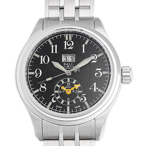 New BALL Trainmaster Dual Time Automatic Black Men Wristwatch GM1056D-SJ-BK, ML