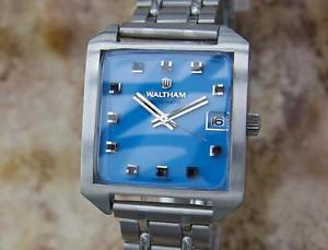 Waltham Men's Swiss Made 1970s Gold Stainless Steel Luxury Dress Watch Y120