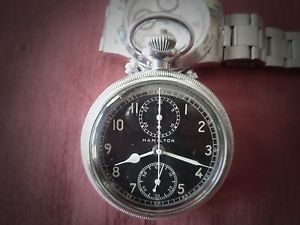 CHRONOGRAPH ONE BUTTON HAMILTON 23 PILOT WATCH WAR TIME ISSUE