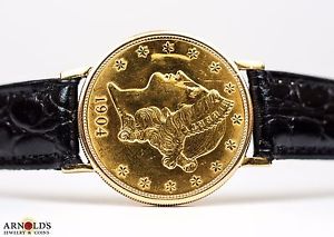 Vintage Universal Geneve 1904 $20 Gold Double Eagle Coin Men's Mechanical Watch