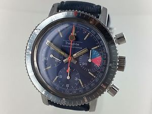 VINTAGE OLLECH & WAJS TRANSGLOBE VALJOUX 72 CHRONOGRAPH DIVERS STYLE WATCH