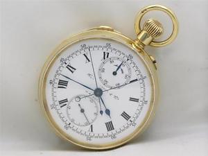 HIGH GRADE NICOLET SWISS 18K 51MM SPLIT SECONDS CHRONOGRAPH, FOR STAUFFER & CO