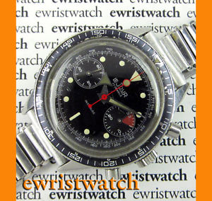 Vintage 1960's LeJour Chronograph 39mm Broad Arrow Hands Clewco Military Band