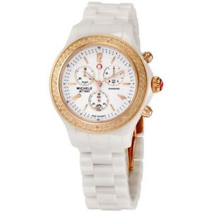 Michele Jetway Chronograph Ceramic Watch MWW17B000008 Retail $2095