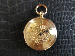 18K Solid Gold Antique Fusee Pocket Watch - Near Mint Condition