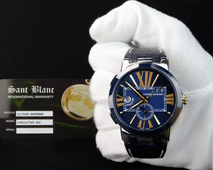 ULYSSE NARDIN-43mm Stainless & Rose Gold EXECUTIVE Dual Time-243-00 SANT BLANC