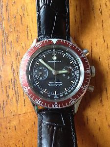 Wittnauer Professional Chronograph, Ref 7004, vintage watch, root beer/red bezel