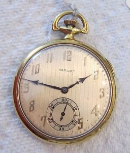 VINTAGE HAMILTON 23J GRADE 920 MODEL 1 18K YELLOW GOLD POCKET WATCH