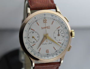 VINTAGE WATCH CHRONO EBERHARD EXTRA FORT 39MM GOLD ROSE 18K MANUAL CAL 16000
