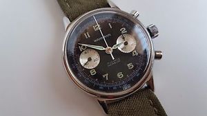 very rare Wakmann chronograph vintage pump pusher, manual wind