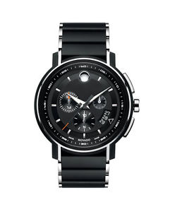 NEW Movado Strato Chronograph Black Dial Mens Watch 0607006