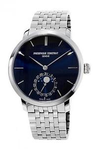 Pre-owned Frederique Constant SLIMLINE MOONPHASE FC-705N4S6B Free Shipping Watch