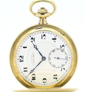 14k Yellow Gold A Lange & Sohne Glashutte Hunter Case Pocket Watch 53mm WORKING!