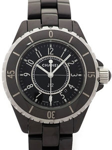 Used[AB] Watch Women CHANEL J12 Black Ceramic 33mm H0682 Quartz black U8B