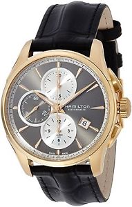 Hamilton Men's 'Jazzmaster' Swiss Automatic Gold and Leather Casual Watch, Color