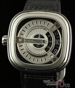 SEVENFRIDAY New M Series Steel Rubber 47mm Leather Box/Paper/2YrWarranty #M1-01