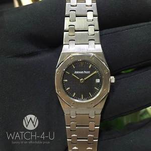 Iconic Audemars Piguet Royal Oak 26mm Quartz Black Waffle Dial Ladies Watch
