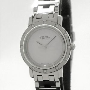 Auth HERMES Clipper Nacree CL4.230 Women's Quartz SS&Diamond 189960