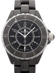 Used[AB] Watch Women CHANEL J12 Black Ceramic 33mm H0682 Quartz black I1Q