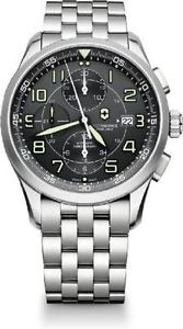 Victorinox Airboss Automatic Chronograph Black Dial Stainless Steel Mens Watch 2