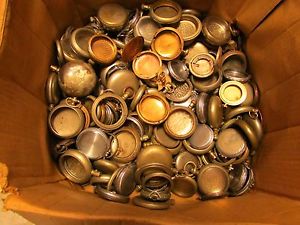 ASSORTED POCKET WATCH CASES 10-14K GOLD FILLED COIN SILVER ECT. MANY COMPLETE