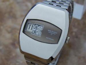 Waltham Rare 1960s Mens Mechanical Digital Automatic Stainless Steel Watch LA88