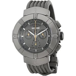 Charriol Celtica Men's 44mm Chronograph Grey Rubber Quartz Watch C44GM.174.004
