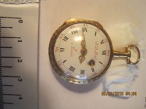 Antique French 18k Gold Pocket Watch Verge Fusee